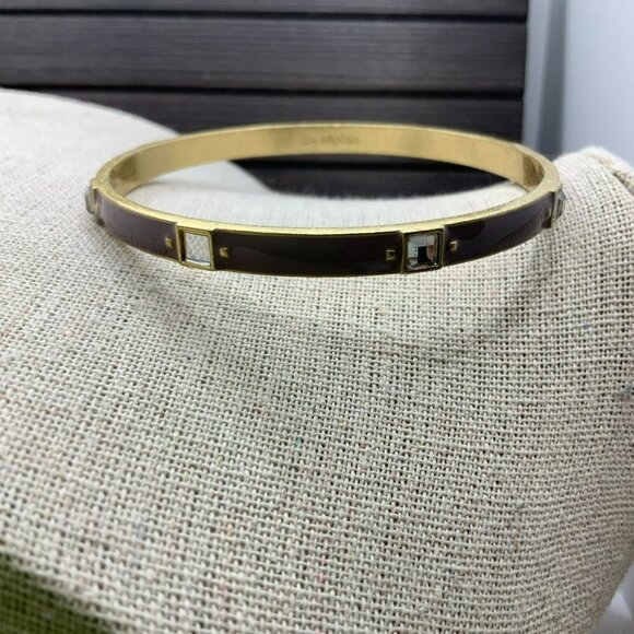 Lia Sophia “Four Square Dusty Rose” Purple Gold Tone Bangle - Picture 1 of 6